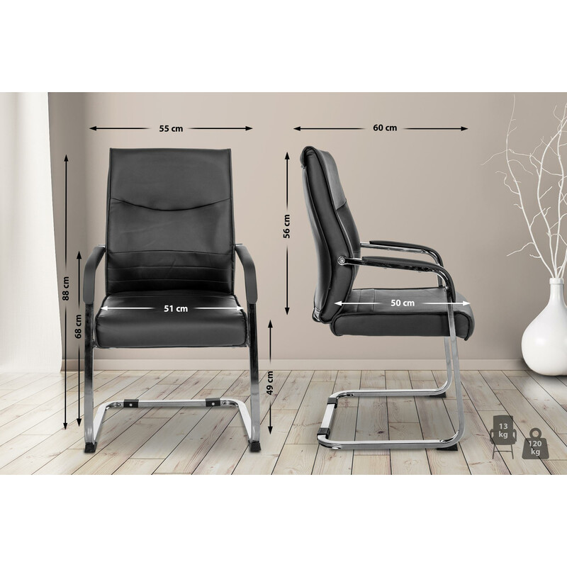 Elegant och praktisk besöksstol set om 2 för kontor