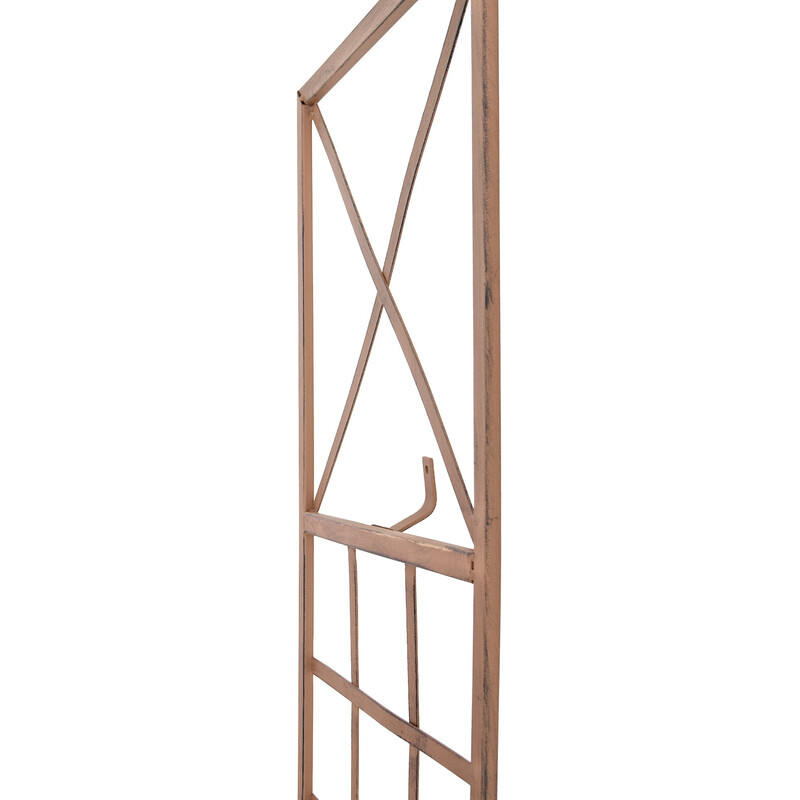 Handgjord järnspaljé med antikpatina för klätterväxter