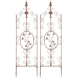 Handgjord järnspaljé med antikpatina för klätterväxter