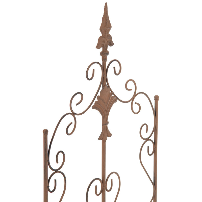 Handgjord järnspaljé med antikpatina för klätterväxter