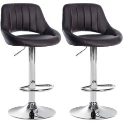 Eleganta justerbara barstolar i konstläder med metallram