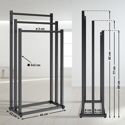 Elegant fristående handdukshållare i rostfri mattsvart metall