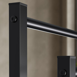 Elegant fristående handdukshållare i rostfri mattsvart metall