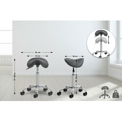 Ergonomisk sadelstol för klinik och salong, justerbar höjd