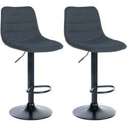 Justerbara dekorativa barstolar med tygklädsel och metallram