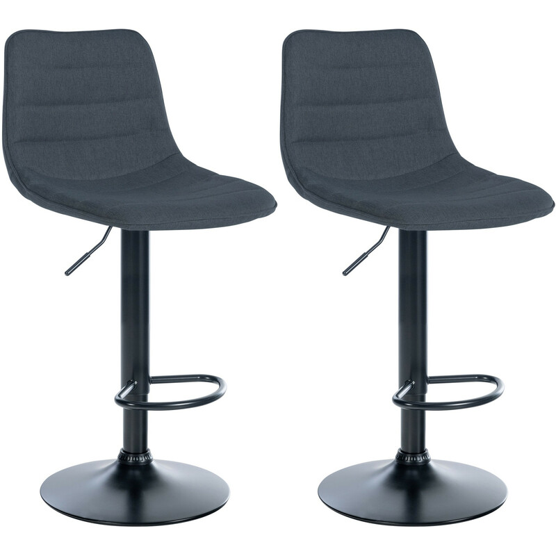 Justerbara dekorativa barstolar med tygklädsel och metallram