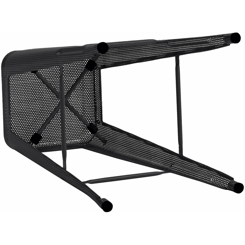 Industriell stapelbar barstol med perforerad metallram