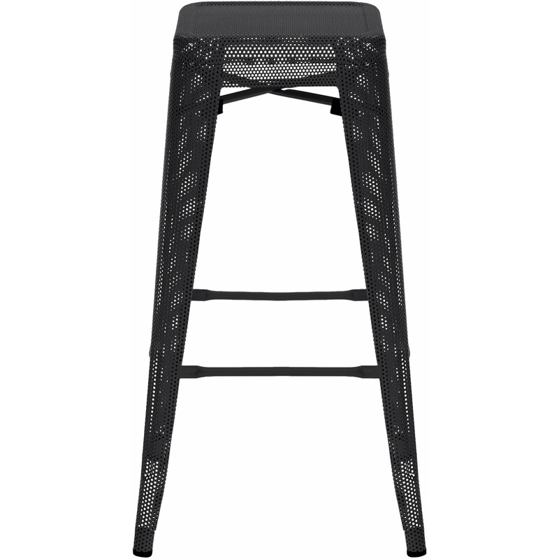 Industriell stapelbar barstol med perforerad metallram