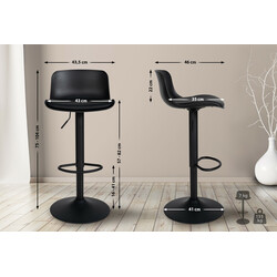 Elegant justerbar barstolsduo med konstläder och fotstöd