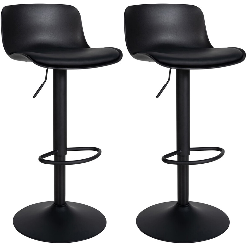 Elegant justerbar barstolsduo med konstläder och fotstöd