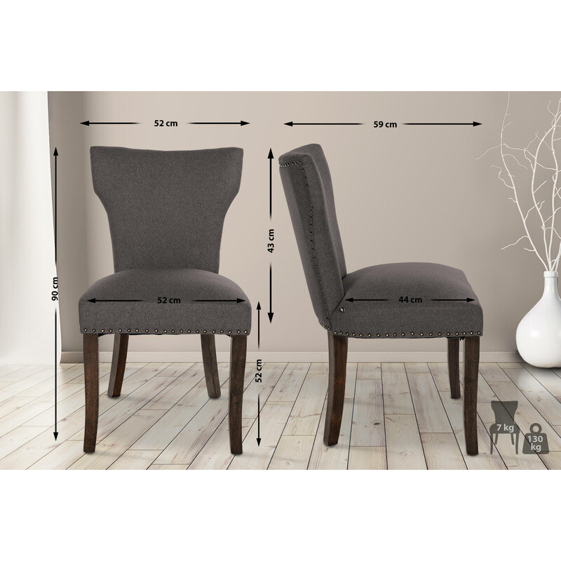 Elegant stoppad matstol med tidlös design och golvskydd