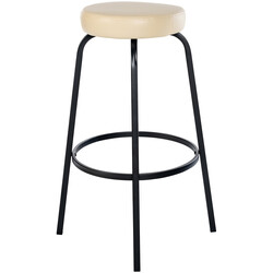 Stilren barstol med vadderad sits och mattsvart metallstomme