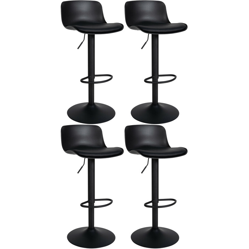 Eleganta höjdjusterbara barstolar i konstläder med fotstöd