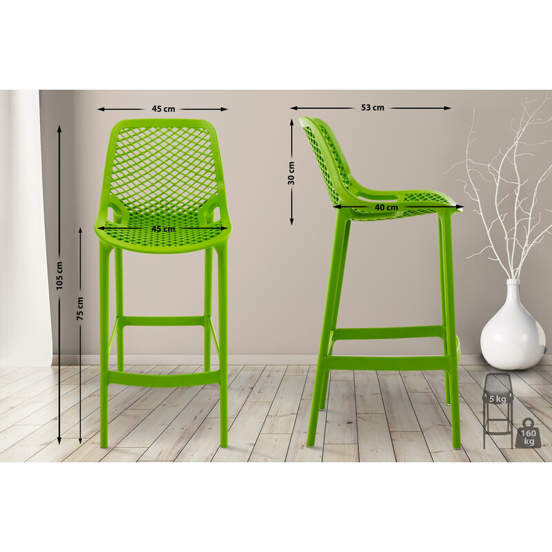 Modern barstol för inom- och utomhusbruk med ergonomisk design