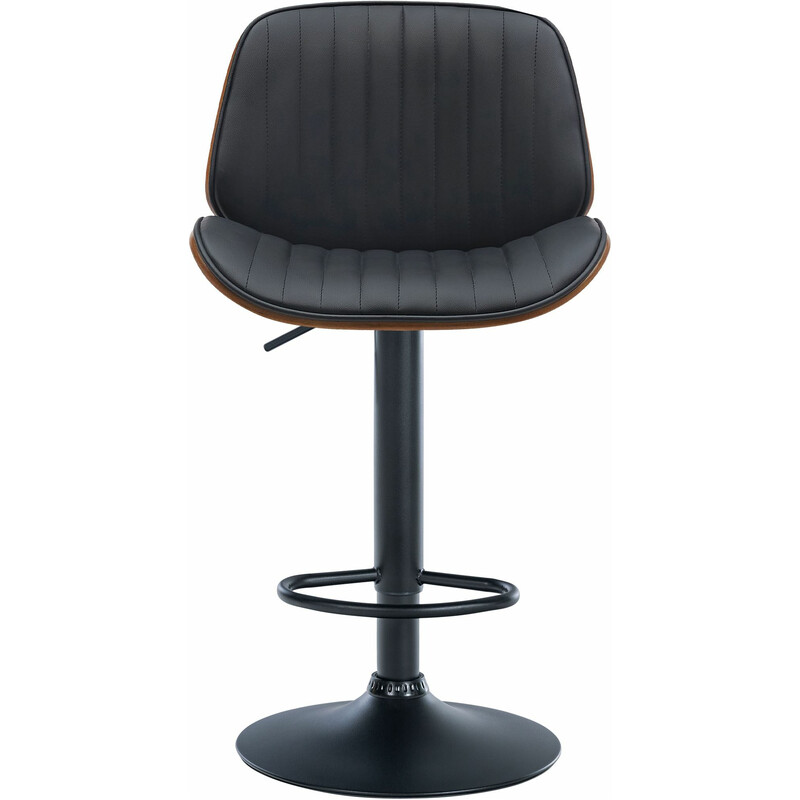 Eleganta höjdjusterbara barstolar i konstläder och böjt trä