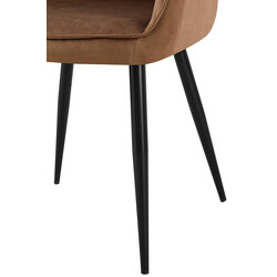 Elegant och bekväm matstol med sammetklädsel och metallram