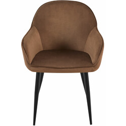 Elegant och bekväm matstol med sammetklädsel och metallram