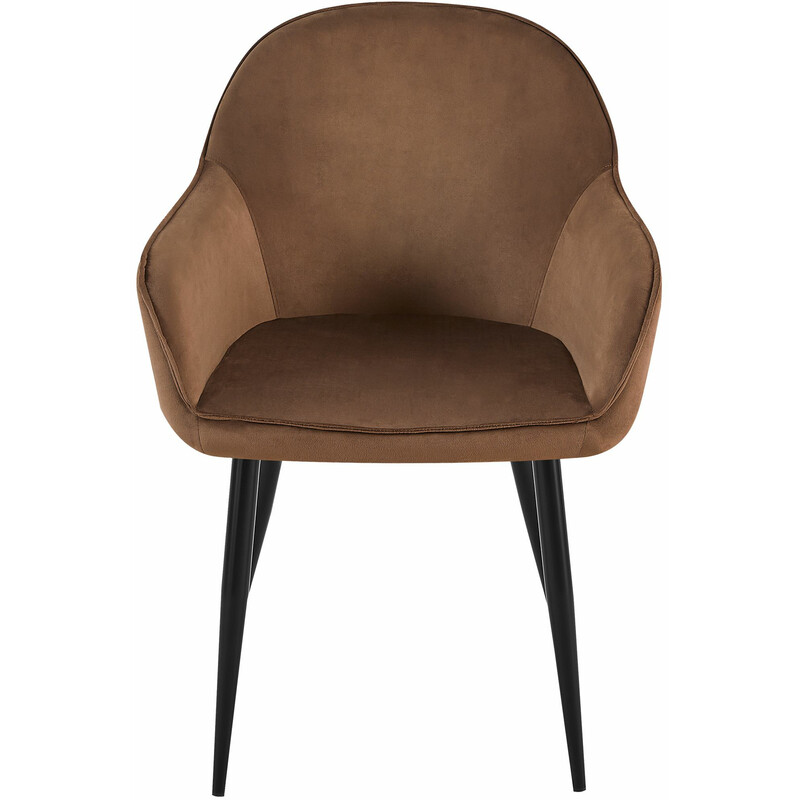 Elegant och bekväm matstol med sammetklädsel och metallram