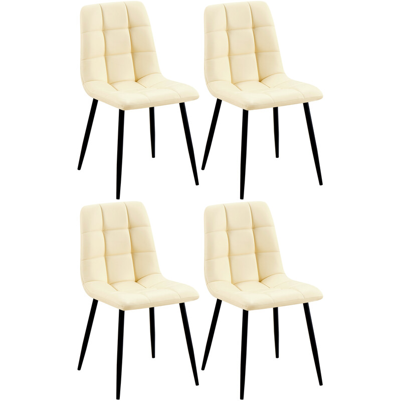 Eleganta matstolar med quiltad design och konstläderklädsel