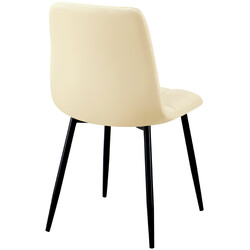 Eleganta matstolar med quiltad design och konstläderklädsel