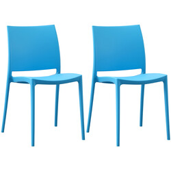 Stapelbara utomhusstolar i UV-beständig plast, 2-pack