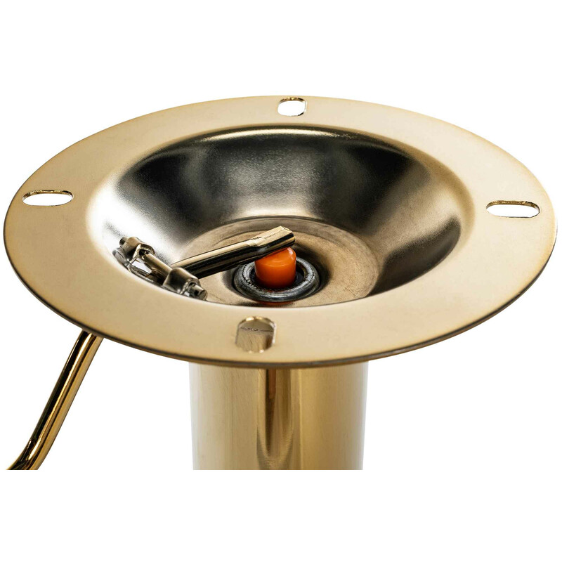 Elegant höjdjusterbar barstol i gyllene sammet med fotstöd