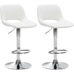 Moderna höjdjusterbara barstolar i konstläder med fotstöd