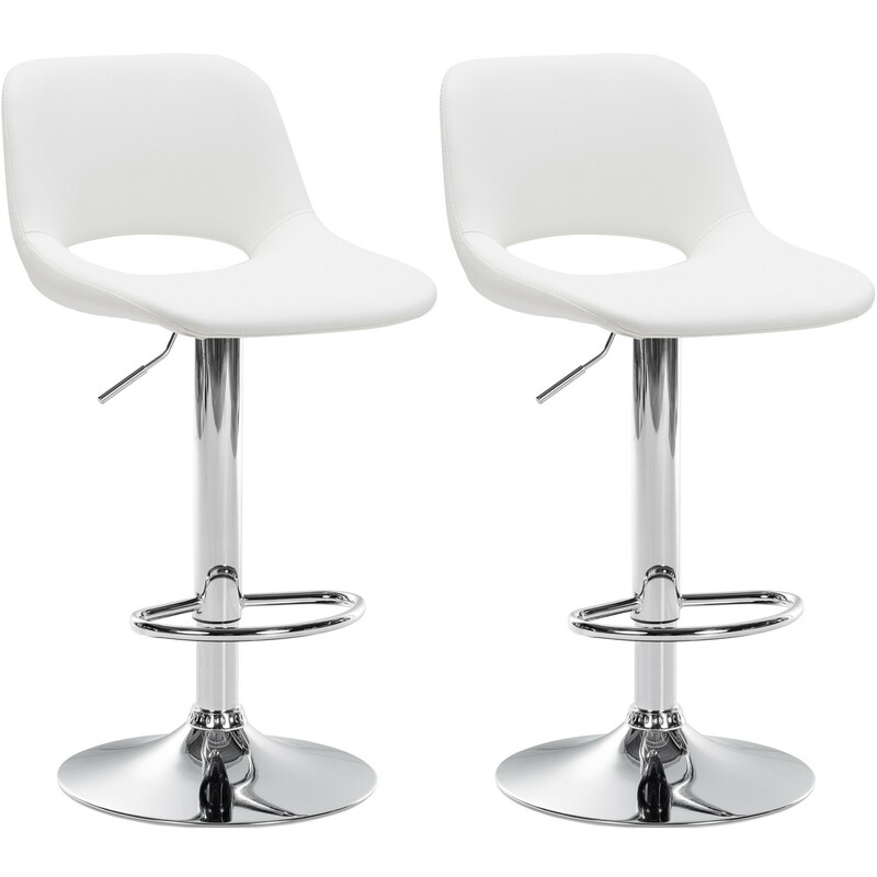 Moderna höjdjusterbara barstolar i konstläder med fotstöd