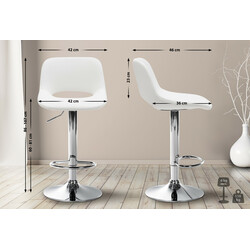 Moderna höjdjusterbara barstolar i konstläder med fotstöd