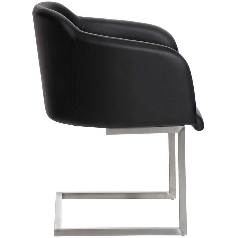 Magnus besöksstol i konstläder med gungfunktion och golvskydd