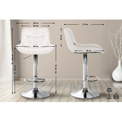 Elegant höjdjusterbar barstol med sammetsöverdrag och metallram