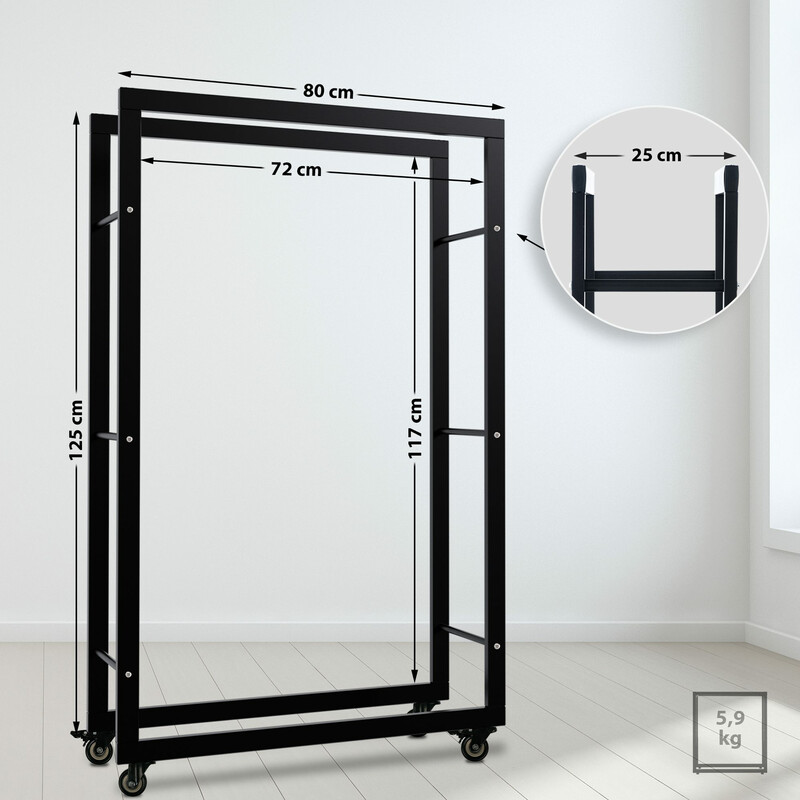 Elegant och praktisk vedförvaring med hjul för moderna hem