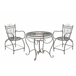 Nostalgisk sittgrupp i järn med handgjord antikpatina