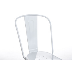 Stapelbar metallstol med hög rygg och lättskött yta