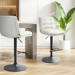 Moderna justerbara barstolar i sammet med metallram