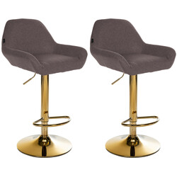 Moderna justerbara barstolar med gyllene metallram och tygklädsel