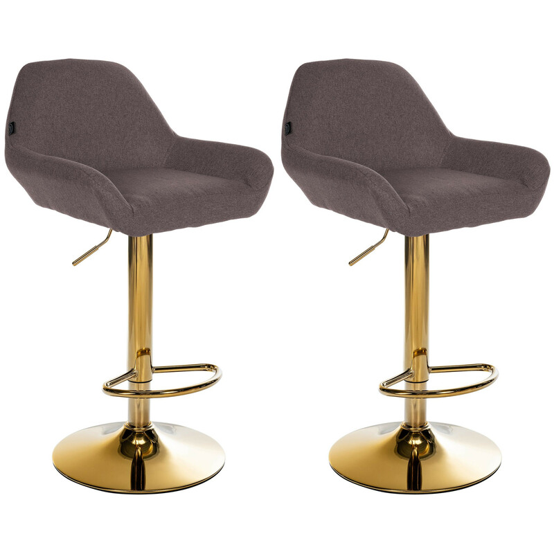 Moderna justerbara barstolar med gyllene metallram och tygklädsel