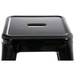 Klassisk stapelbar metallpall med industriell design