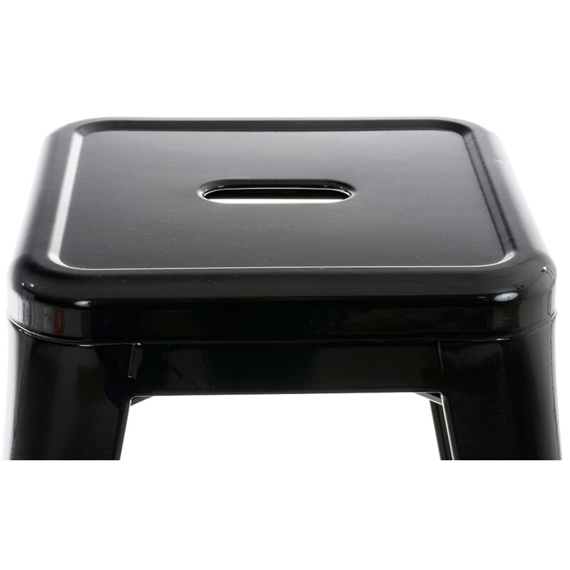 Klassisk stapelbar metallpall med industriell design