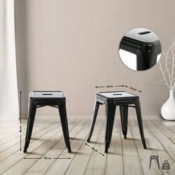 Klassisk stapelbar metallpall med industriell design