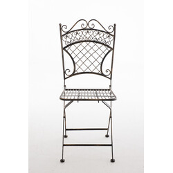 Nostalgisk handgjord trädgårdsstol i järn med antikpatina