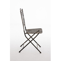 Nostalgisk handgjord trädgårdsstol i järn med antikpatina