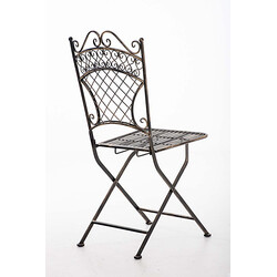 Nostalgisk handgjord trädgårdsstol i järn med antikpatina