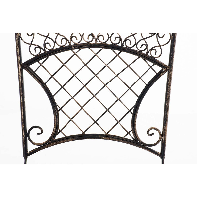 Nostalgisk handgjord trädgårdsstol i järn med antikpatina