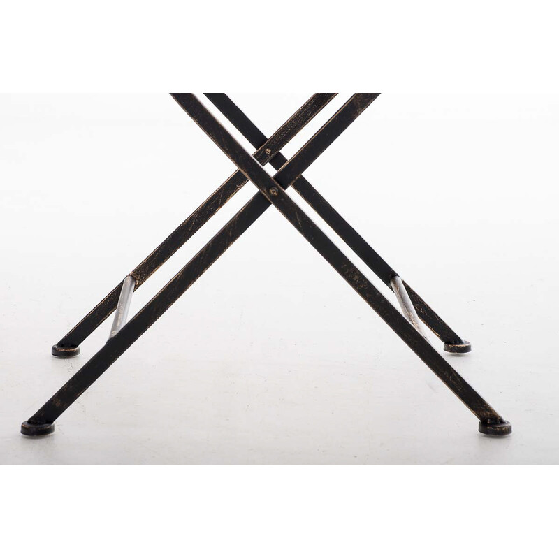 Nostalgisk handgjord trädgårdsstol i järn med antikpatina