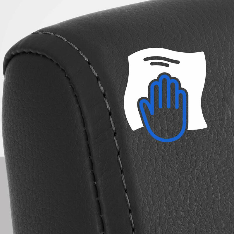 Elegant modern matstol i konstläder med stålben