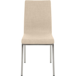 Elegant matstol med tygklädsel och rostfri stålram