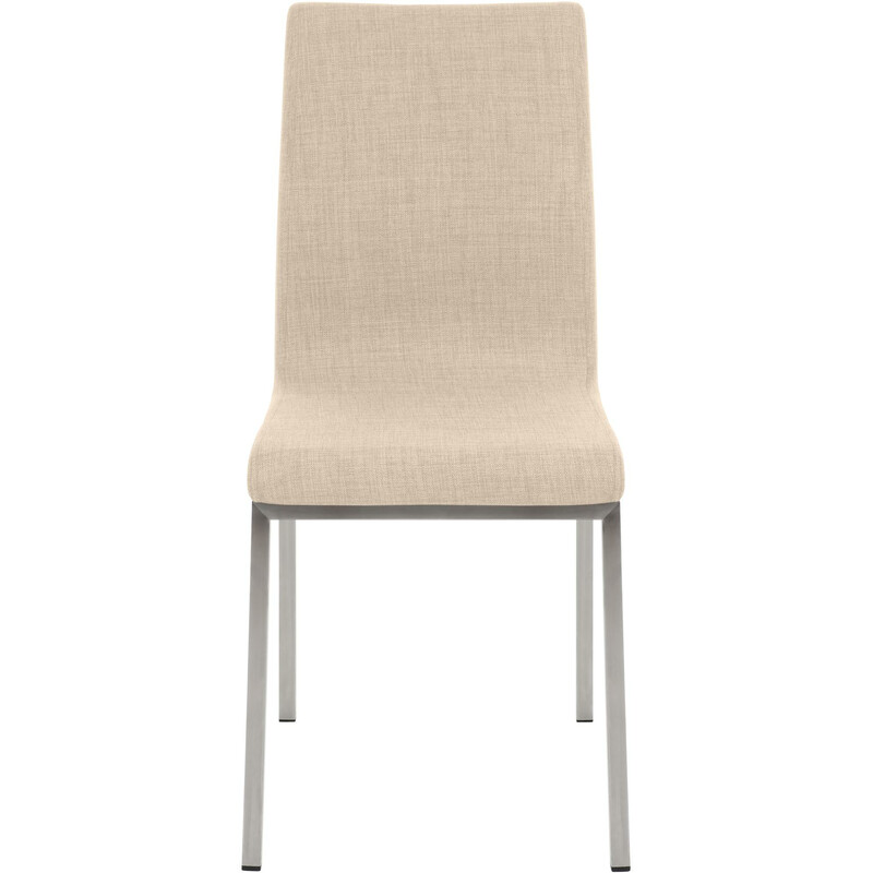 Elegant matstol med tygklädsel och rostfri stålram