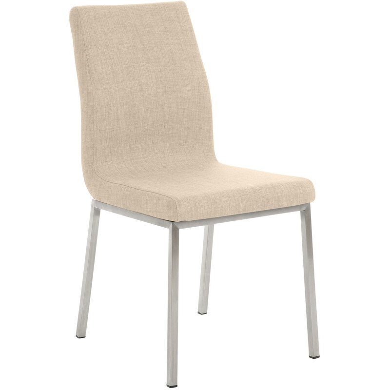 Elegant matstol med tygklädsel och rostfri stålram