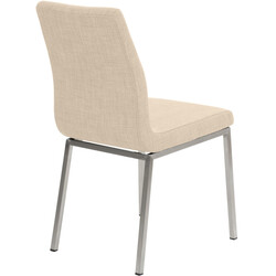 Elegant matstol med tygklädsel och rostfri stålram